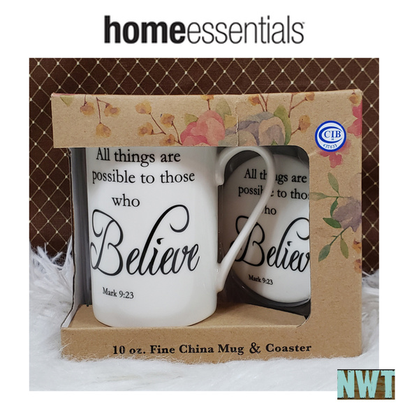 Home Essentials and Beyond Other - Home Essentials Believe Mark 9: 23 Mug Gift Set